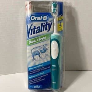 Oral B Vitality Dual Clean Electric Toothbrush Green Rechargeable